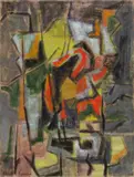 Paysage du Languedoc, rochers et arbres by Edouard Eymard, Gouache sur papier chamois, sold Mar 2023