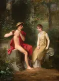 Jeune berger musicien dans un parc by Émile Lévy, Toile d’origine, sold Mar 2023