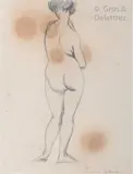 Nu de dos by Jean Picart Le Doux, Crayon signé en bas à droite, sold Jul 2020