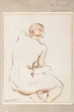 Nu de dos by Jane Poupelet, Lavis de bistre signé en bas à gauche, sold Jul 2020