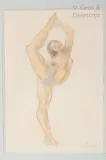 La danseuse au pied à la main by Odilon Roche, Aquarelle sur papier, sold Jul 2020