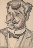 Homme à la moustache by Pierre Belay, 1926, Crayon et pastel sur papier, sold Jul 2020