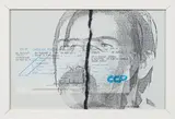 Untitled by Gil J Wolman, Collage et chèque sur impression, sold Dec 2013