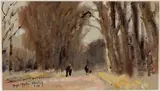 Promenade au bois by Henri André Martin, Gouache et aquarelle signée et datée en bas à gauche, sold Jan 2023