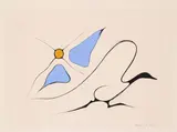Goose with Sun and Blue Sky by Benjamin Chee Chee, 1974, acrylic on paper, sold Sep 2019