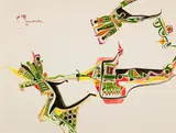 The Modern Indian by Alex Janvier, 1963, gouache on paper, sold Sep 2019