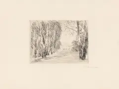 Haus am Wannsee by Max Liebermann, 1926, Kaltnadel auf Velin, sold Aug 2021