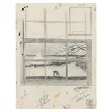 Study for First Pane by Bob Timberlake, Graphite, sold Mar 2023