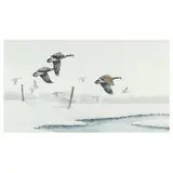 Geese in Flight by George Shumate, Watercolor and gouache on paper, sold Mar 2023