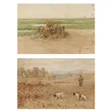 Bay Snipe / Quail, A Dead Stand (Two Works) by A. B. Frost, Each a chromolithograph, sold Mar 2023
