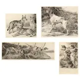 Four Dog Etchings by Edmund Henry Osthaus, Each an etching with drypoint, sold Mar 2023