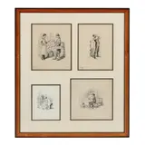 Four Illustrations by A. B. Frost, Ink on paper, sold Mar 2023