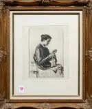 Woman Sewing by Francis Dodd, etching, sold Jun 2025