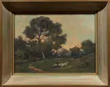 Shepherd in the Hills by Leonard Borman, oil on board, sold Jun 2025