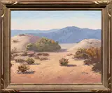 Desert Scene by George Ernst, oil on board, sold Jun 2025