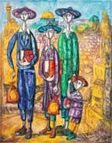 Untiteld (Figures) by Yossi Stern, oil on canvas, sold Jun 2025