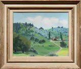 California Farm in the Hills by Esther Eddy Hasting, oil on canvas affixed to board, sold Jun 2025
