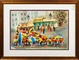 Powell & Hyde Street Cable Car by Lewis Suzuki, watercolor, sold Jun 2025