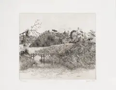 Untitled by Gordon Cook, etching, sold Jun 2025