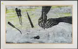 Self-Portrait by Antonio Frasconi, 1958, woodcut, sold Jun 2025