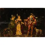At the Park by Alphonse Monticelli, oil on board, sold Jul 2025