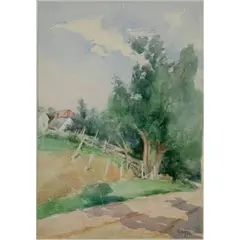 Untitled (Country Road) by Anna Althea Hills, watercolor, sold Jul 2025