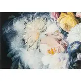Untitled (Flowers) by Ross Bleckner, 1995, oil over postcard print, sold Jul 2025
