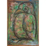 Untitled (Bird) by Amanda Snyder, encaustic on board, sold Jul 2025