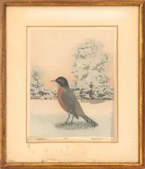 Robin by Maurice R. Bebb, 1970, Etching in Colors, sold Aug 2026