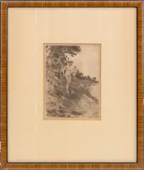 Bathers by the Shore by Anders Zorn, 1919, Etching on Toned Paper, sold Aug 2026