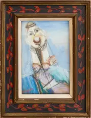 Portrait of a Clown by Nahum Tschacbasov, 1950, Pastel on Paper, sold Aug 2026
