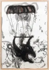 Dark Angel by Robert Dandarov, 1989, Mixed Media on Paper, sold Aug 2026