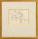 Figural Group Street Scene by Jules Pascin, Watercolor on Paper, sold Sep 2026