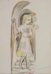 Untitled by Ralph Stackpole, watercolor on paper, sold Jul 2025