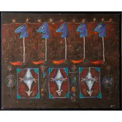 Untitled by Rubén Leyva, 1998, oil on canvas, sold Jul 2025