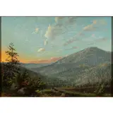 Untitled (Sunset on the Mountains) by Albert Bierstadt, oil on canvas, sold Jul 2025