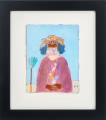 Queen of Sheba Amongst a Landscape Scene by Mark Podwal, Gouache and Oil Pastel on Paper, sold Sep 2026