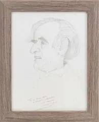 Portrait of Elie Wiesel by Ranan Lurie, 1995, Graphite, sold Sep 2026
