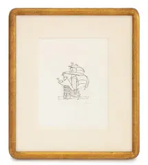 Ship Carrying the Torah by Mark Podwal, Ink on Paper, sold Sep 2026