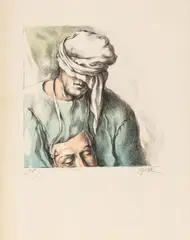 Mask by Samuel Bak, 1979, Lithograph in Colors on Arches Paper, sold Sep 2026
