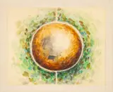 Untitled (Circle Study) by Joseph Lawrence Gardella, Mixed Media on Paper laid to canvas, sold Aug 2026