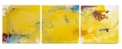 Abstract Composition in Yellow Triptych by Robert O'Meara, Oil on Canvas, sold Aug 2026