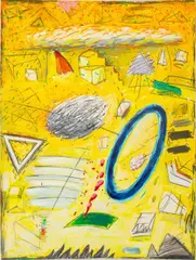 Surrealist Abstract Composition by Elfi Schuselka, Mixed Media on Paper, sold Aug 2026