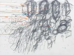 Abstract Composition by Elfi Schuselka, Mixed Media on Paper, sold Aug 2026
