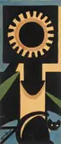 Black Cat Beneath the Sun by Walter Gaudnek, circa 1960, Oil on Canvas, sold Aug 2026