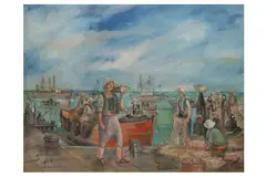 Untitled by Ali Bayoumi, oil on canvas, offered Oct 2021
