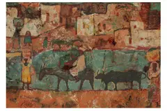 Untitled by Abdel-Hamid El-Dawakhli, oil on board, offered Oct 2021