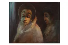 Untitled by Dorota Falkowska-Acamiec, oil on board, offered Oct 2021