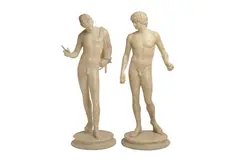 After the antique, a pair of classical roman inspired sculptures by Pure White Lines, sculpture, offered Oct 2021
