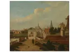 AND WORKSHOPView of the Anthonispoort in Amsterdam, the Zuiderkerk Beyond oil on panelsigned, J by Jan van der Heyden, oil on panel, offered Oct 2021